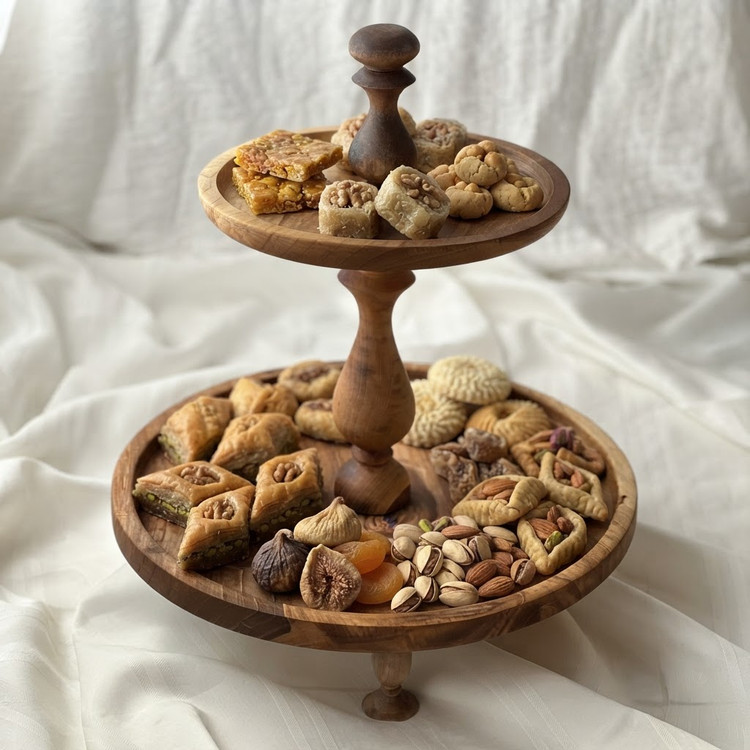 شیرینی خوری دو طبقه چوبی